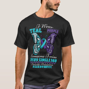 Selbstmordprävention Trage Türkis Lila Jemand, den T-Shirt