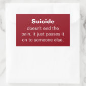 Selbstmordprävention - Zitat Rechteckiger Aufkleber (Tasche)