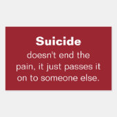Selbstmordprävention - Zitat Rechteckiger Aufkleber (Vorderseite)