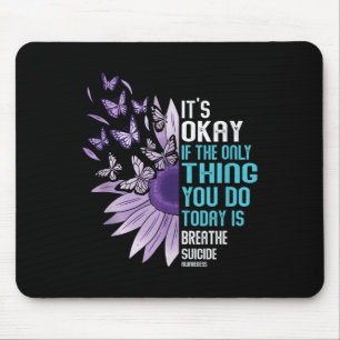 Selbstmordpräventions-Bewusstsein Lila und Türkis Mousepad