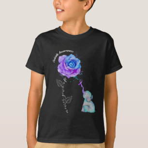 Selbstmordpräventions-Bewusstseins-Blumen-Elefant T-Shirt