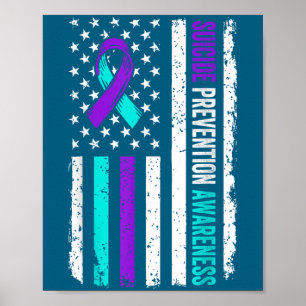 Selbstmordpräventions-Bewusstseins-Schleife Amerik Poster