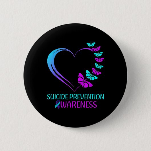 Selbstmordpräventions-Bewusstseins-Schmetterlings- Button (Vorderseite)