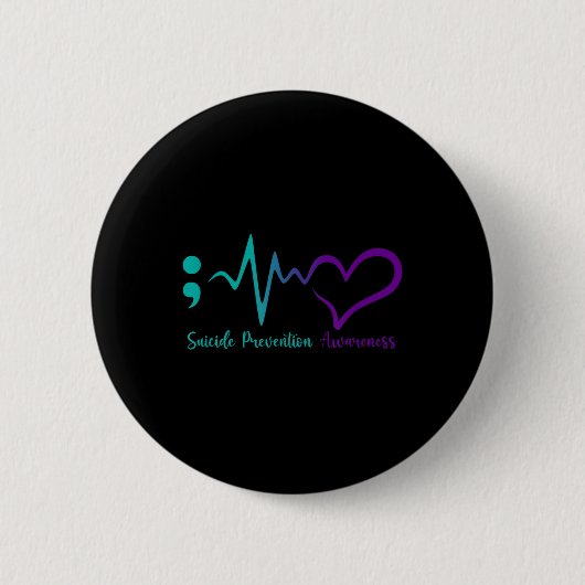 Selbstmordpräventions-Bewusstseinsmonat Semikolon Button (Vorderseite)