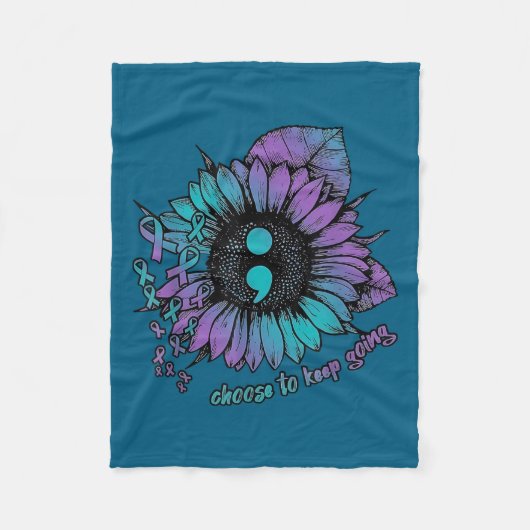 Selbstmordpräventions-Bewusstseinsshirt Wähle, wei Fleecedecke (Vorderseite)