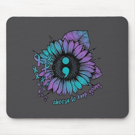 Selbstmordpräventions-Bewusstseinsshirt Wähle zu b Mousepad (Vorne)