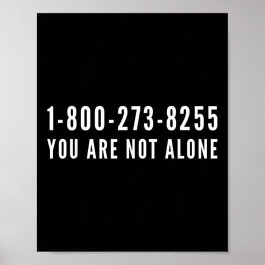 Selbstmordpräventions-Hotline 1-800-273-8255 Poster (Vorne)