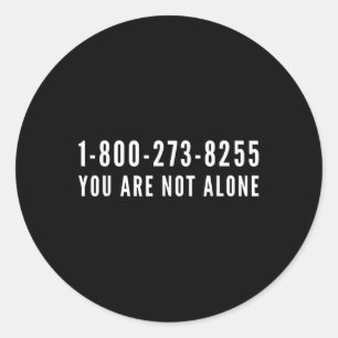 Selbstmordpräventions-Hotline 1-800-273-8255 Runder Aufkleber
