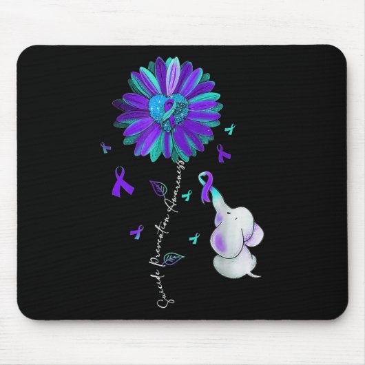 Selbstmordpräventions-Wochen-Band Sonnenblume Mousepad (Vorne)