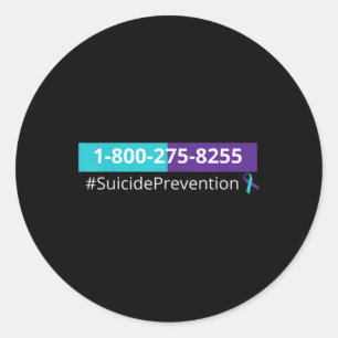 Selbstmordpräventionsbewusstsein 1-800-273-8255 runder aufkleber