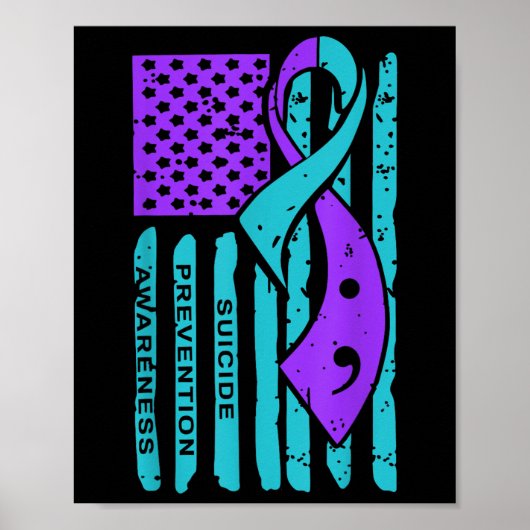 Selbstmordpräventionsbewusstsein Amerikanische Fla Poster (Vorne)