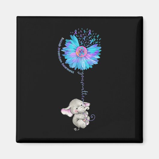 Selbstmordpräventionsbewusstsein Du Sonnenblumenba Magnet (Vorne)