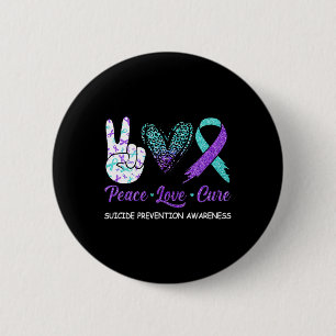 Selbstmordpräventionsbewusstsein Frieden Liebe Hei Button