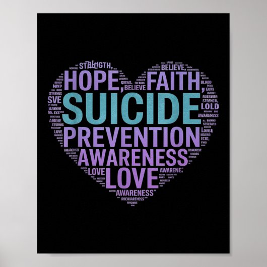 Selbstmordpräventionsbewusstsein Kampf Hoffnung St Poster (Vorne)