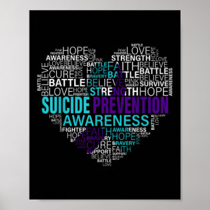 Selbstmordpräventionsbewusstsein Kampf Hoffnung St Poster