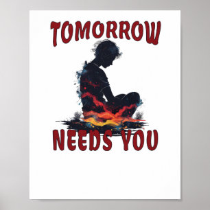 Selbstmordpräventionsbewusstsein Morgen Braucht Di Poster