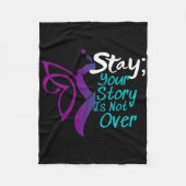 Selbstmordpräventionsbewusstsein Semikolon Bleib  Fleecedecke (Vorderseite)