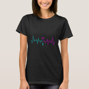 Selbstmordpräventionsbewusstsein Semikolon Bleib H T-Shirt
