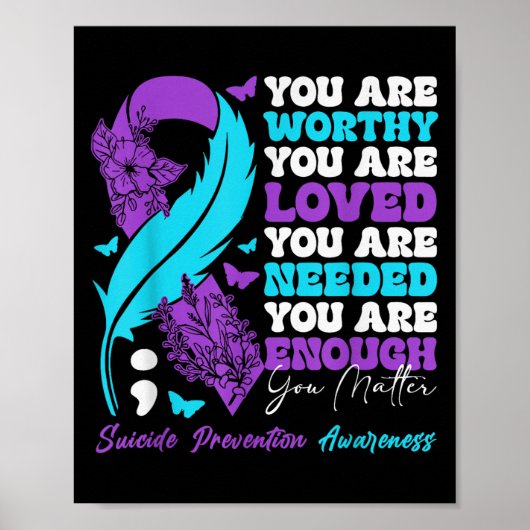 Selbstmordpräventionsbewusstsein Sitive Motivation Poster (Vorne)