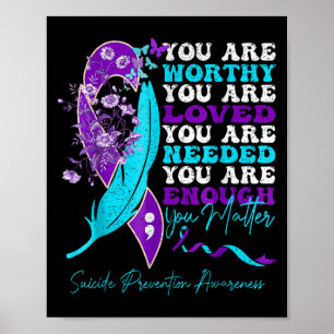 Selbstmordpräventionsbewusstsein Sitive Motivieren Poster