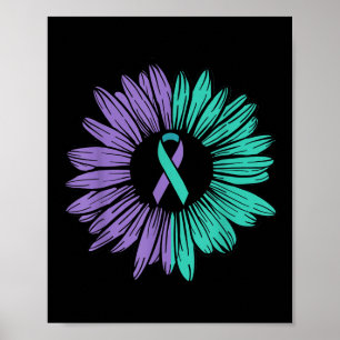 Selbstmordpräventionsbewusstsein Sonnenblumenband Poster