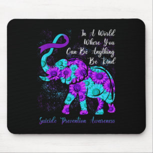 Selbstmordpräventionsbewusstsein Teal Lila Sonnenb Mousepad