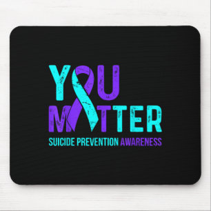 Selbstmordpräventionsbewusstsein Türkis Lila Band Mousepad