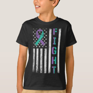 Selbstmordpräventionsbewusstsein Türkis Lila USA-F T-Shirt