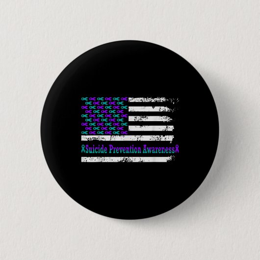 Selbstmordpräventionsbewusstsein USA-Flagge Amerik Button (Vorderseite)