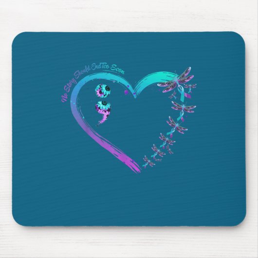 Selbstmordpräventionswoche Libellen-Herzband Sem Mousepad (Vorne)