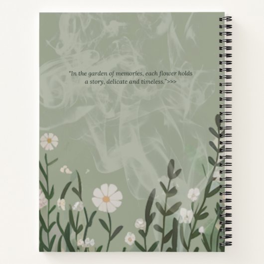 Selbstpflege-Journal: Grüne Blumengefälligkeit Notizblock (Rückseite)
