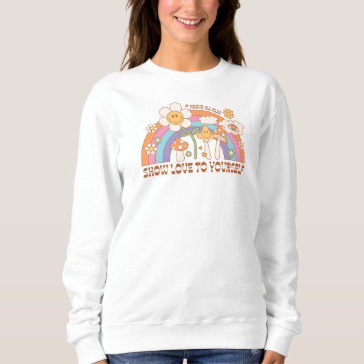 Selbstpflege Sweatshirt Trendy Retro Good Vibes Fr (Vorderseite)