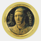 Selbstportrait 1450 Jean Fouquet Medallion Runder Aufkleber (Vorderseite)