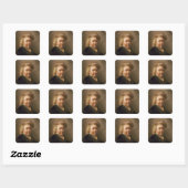 Selbstportrait, 1669 quadratischer aufkleber (Blatt)