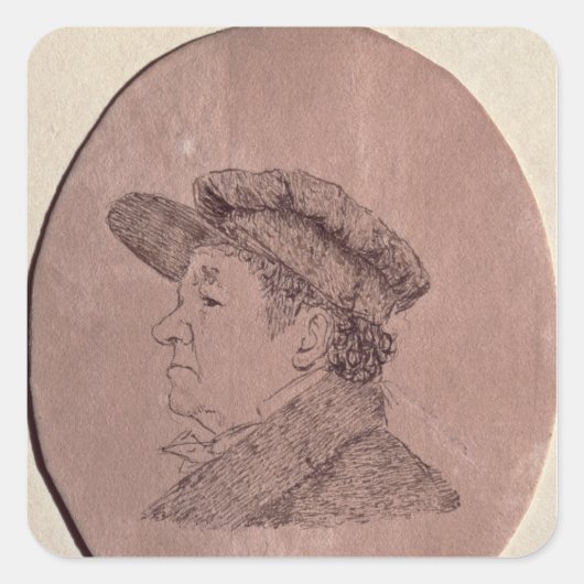 Selbstportrait, 1824 quadratischer aufkleber (Vorderseite)