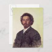 Selbstportrait, 1887 postkarte (Vorne/Hinten)