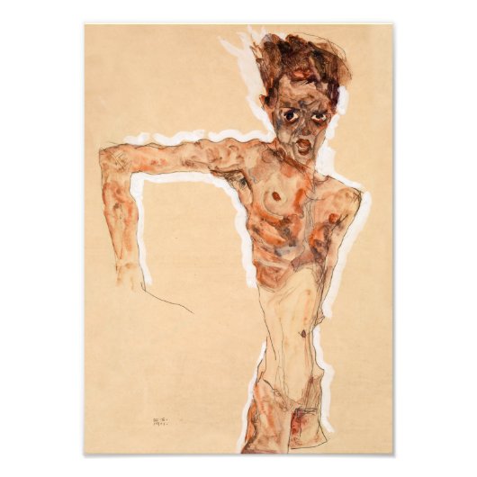 Selbstportrait (1911) | Egon Schiele | Fotodruck (Vorne)