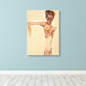 Selbstportrait (1911) | Egon Schiele | Leinwanddruck (Insitu (Holzboden))