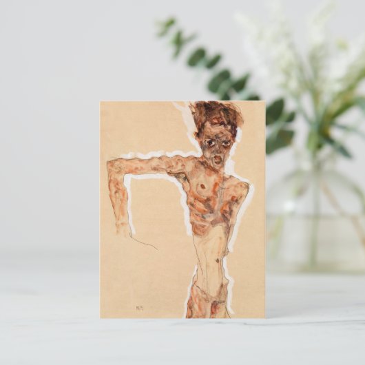 Selbstportrait (1911) | Egon Schiele | Postkarte (Stehend Vorderseite)