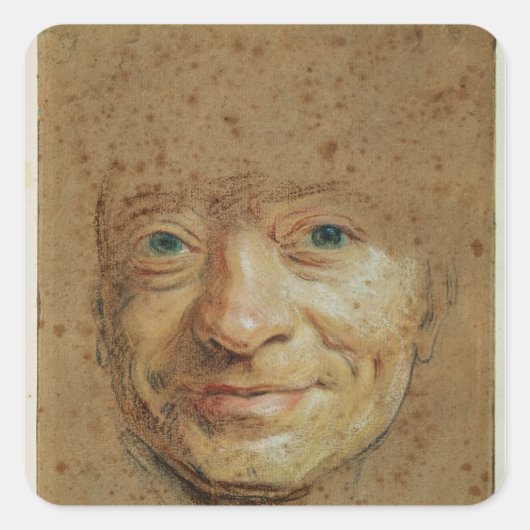 Selbstportrait 2 quadratischer aufkleber (Vorderseite)