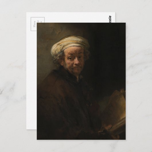 Selbstportrait als Apostel Paul von Rembrandt Postkarte (Vorne/Hinten)