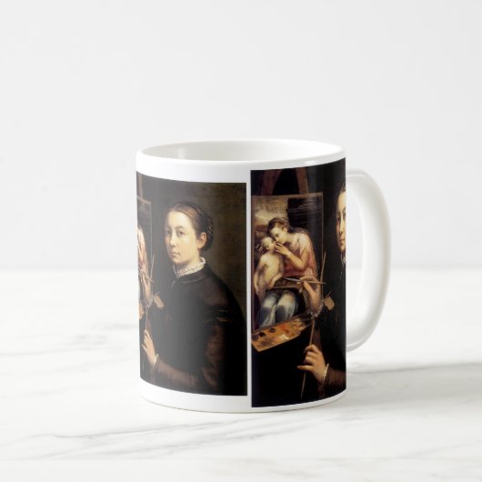 Selbstportrait am Easel Kaffeetasse (VorderseiteRechts)