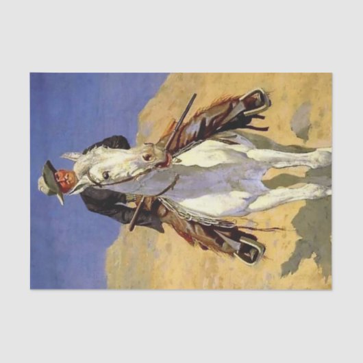 "Selbstportrait auf einem Pferd" von Frederic Remi Seidenpapier (Vorderseite)