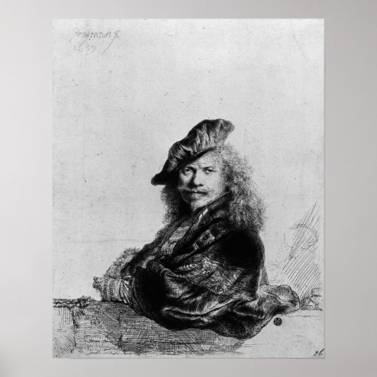 Selbstportrait auf einer Steinplatte, 1639 Poster (Vorne)