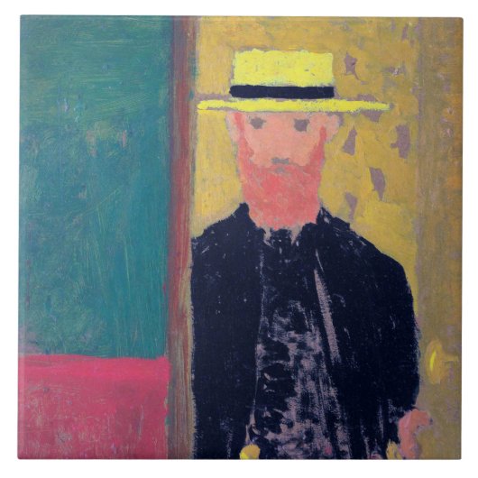 Selbstportrait (Bartter Mann), Edouard Vuillard Fliese (Vorderseite)