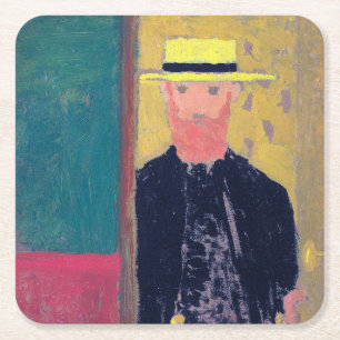 Selbstportrait (Bartter Mann), Edouard Vuillard Rechteckiger Pappuntersetzer