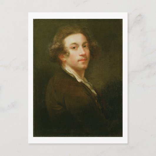 Selbstportrait, Blick über die rechte Schulter (Öl Postkarte (Vorderseite)