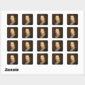Selbstportrait, c.1672 quadratischer aufkleber (Blatt)