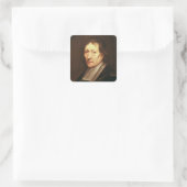 Selbstportrait, c.1672 quadratischer aufkleber (Tasche)