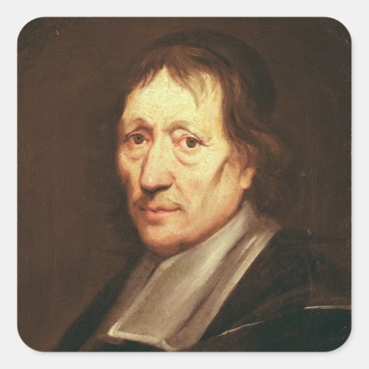 Selbstportrait, c.1672 quadratischer aufkleber (Vorderseite)